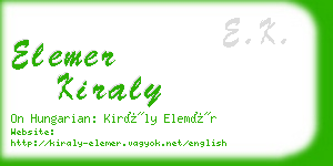 elemer kiraly business card